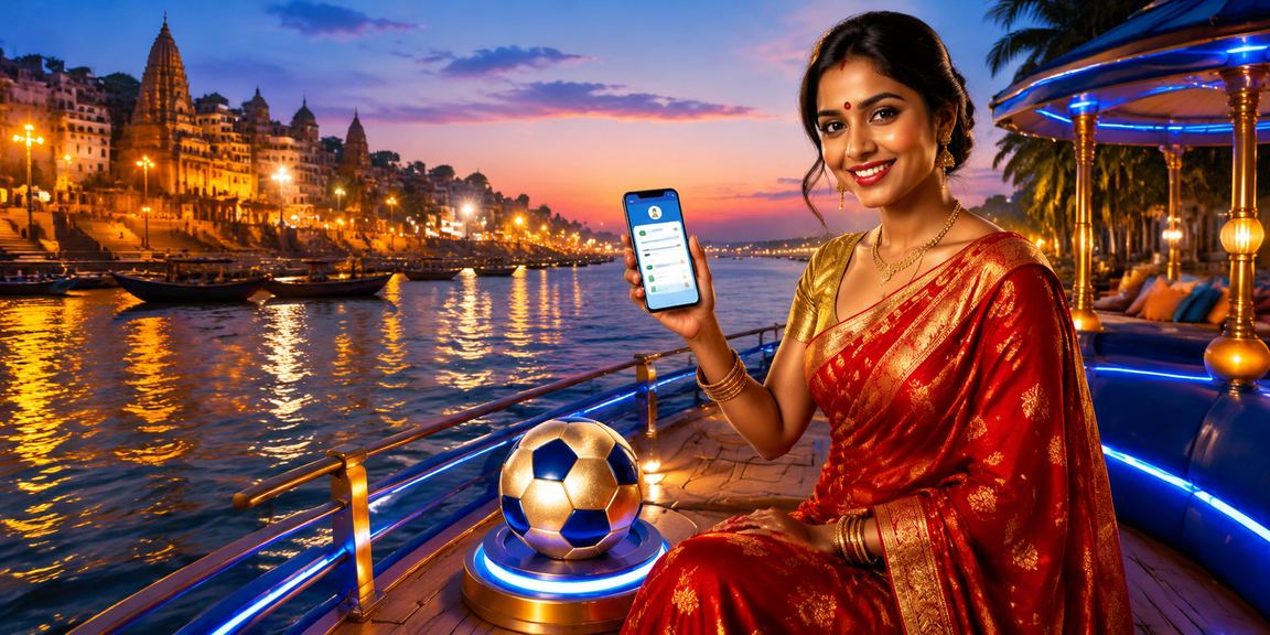Football enthusiasts placing bets at Varanasi with traditional flair